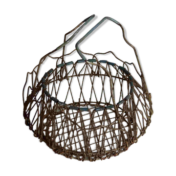 Panier pliant vintage en métal en forme de fleur