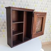 Armoire de toilette ancienne en bois et laiton années 40/50