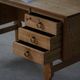 Free-standing oak desk by Henning Kjærnulf, mid-century Danish modernism, 1950s.