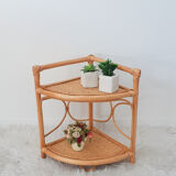 Rattan corner shelf