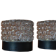Pair of 1970 molded glass bedside lamps