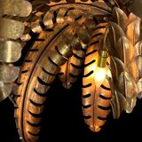 Lampadaire en forme de palmier en métal doré