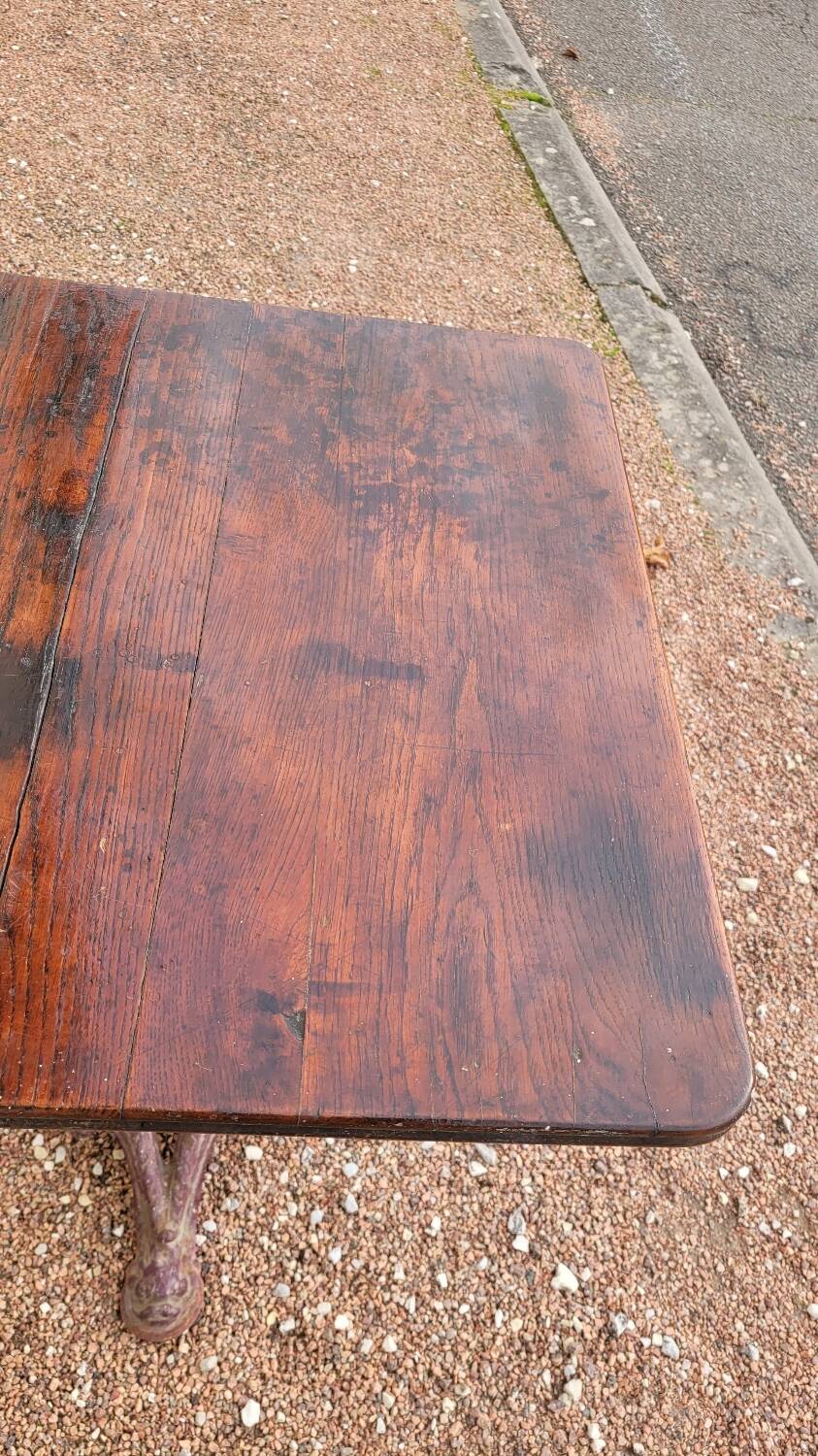 Antique cast iron bistro restaurant pedestal table - 1900s