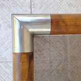 Table design bass, vintage, 70s wood and smoked glass