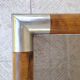 Table design bass, vintage, 70s wood and smoked glass