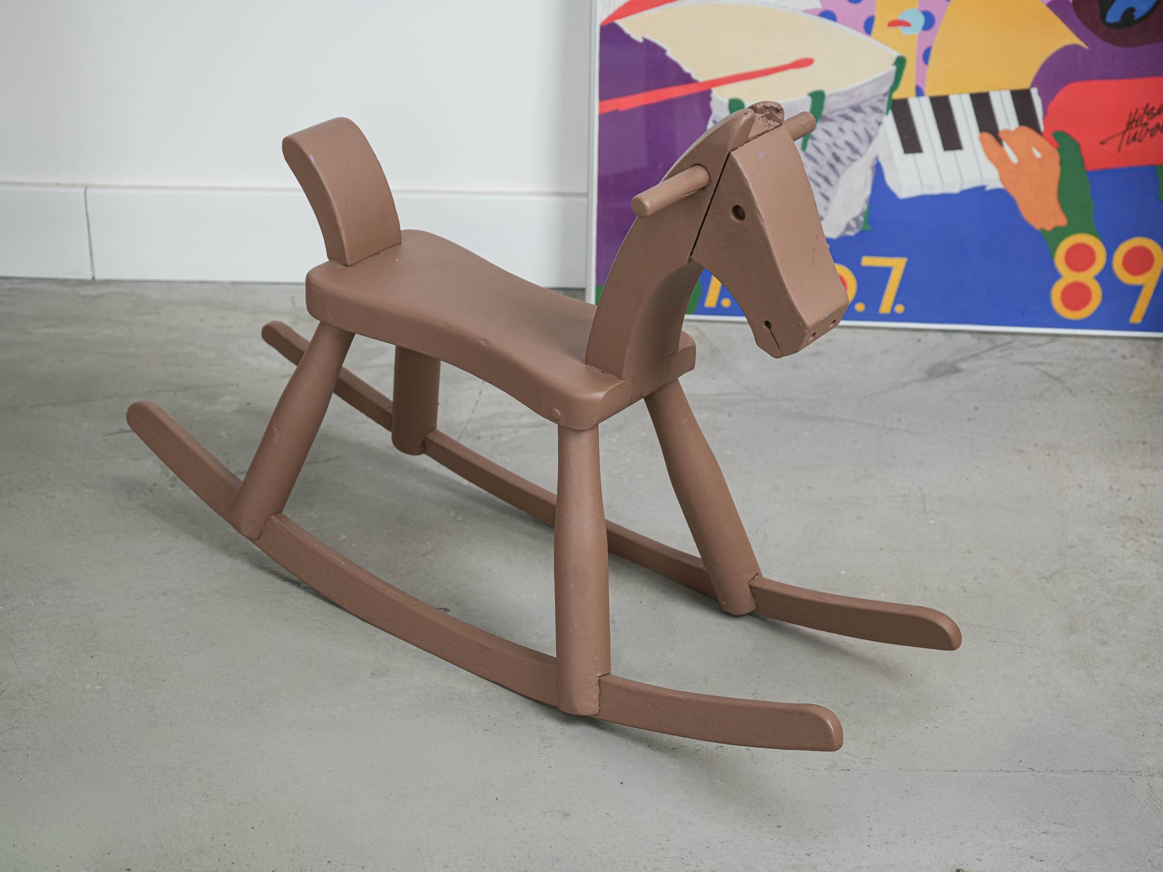 Kay Bojesen wooden rocking horse, Danish design toy from the 1970s