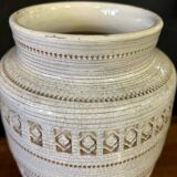 Jean Besnard (1889-1958) After, Cracked Glaze Vase with Geometric Pattern Circa 1940