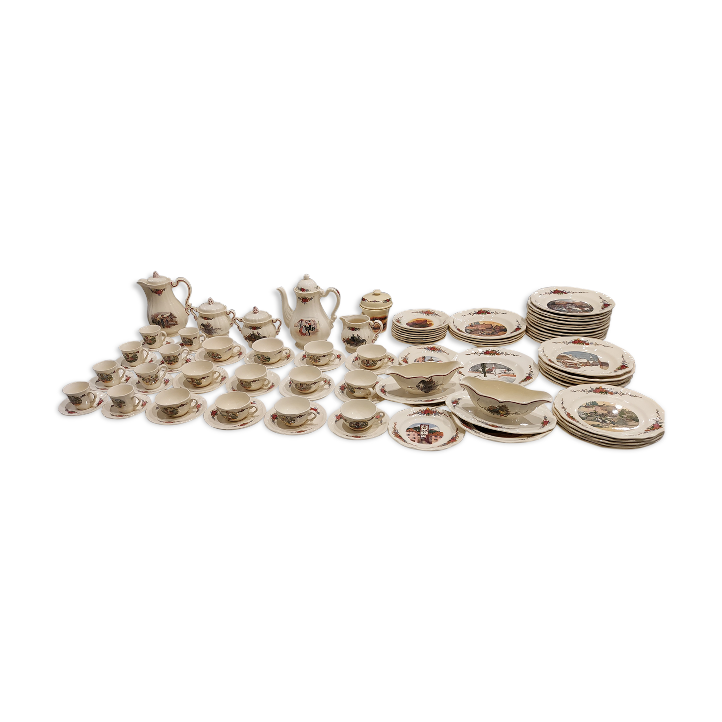 Table service 102 pieces Sarreguemines Obernai 1950s