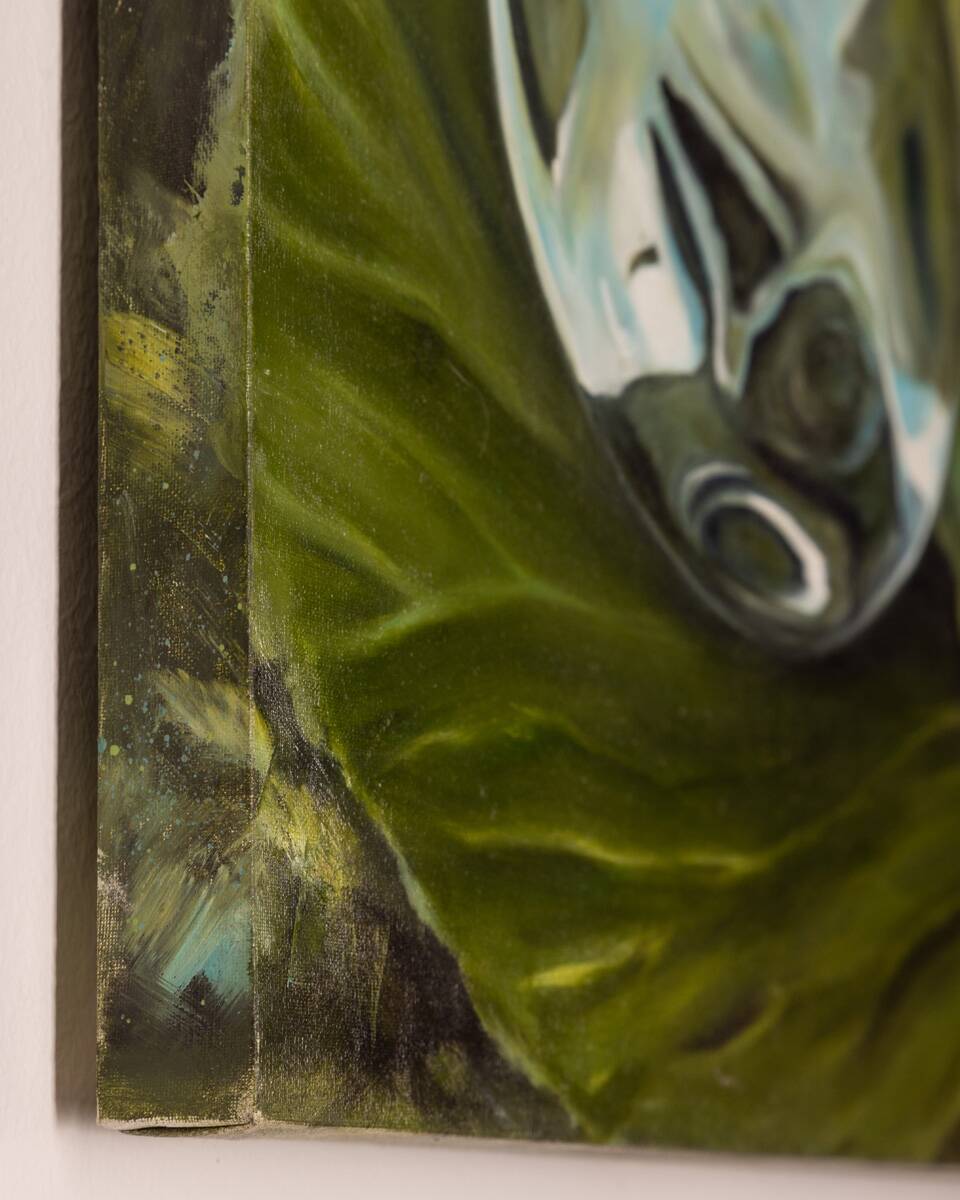 Oil painting on canvas title “palla di vetro” marble series year 2017