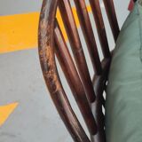 Swivel rattan armchair
