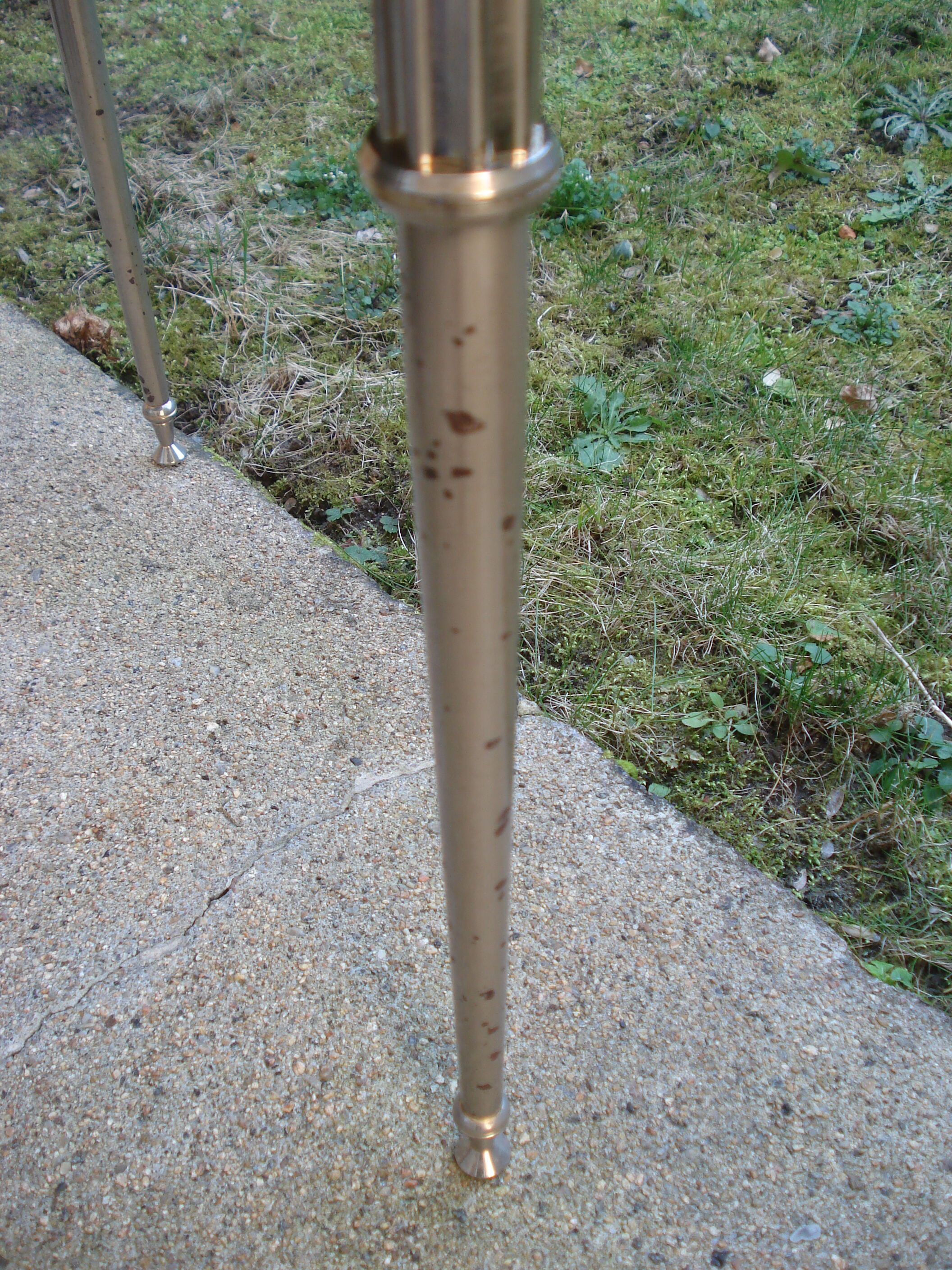 Side table black glass top and metal base