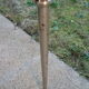 Side table black glass top and metal base