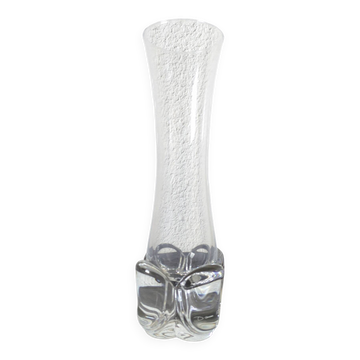 Vintage trumpet vase in crystal signed Daum France 21cm