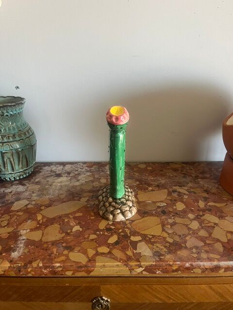 Superb Vintage Sicilian Ceramic Cactus Carafe
