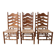 Set of 6 rustic-style chairs in wood and straw.