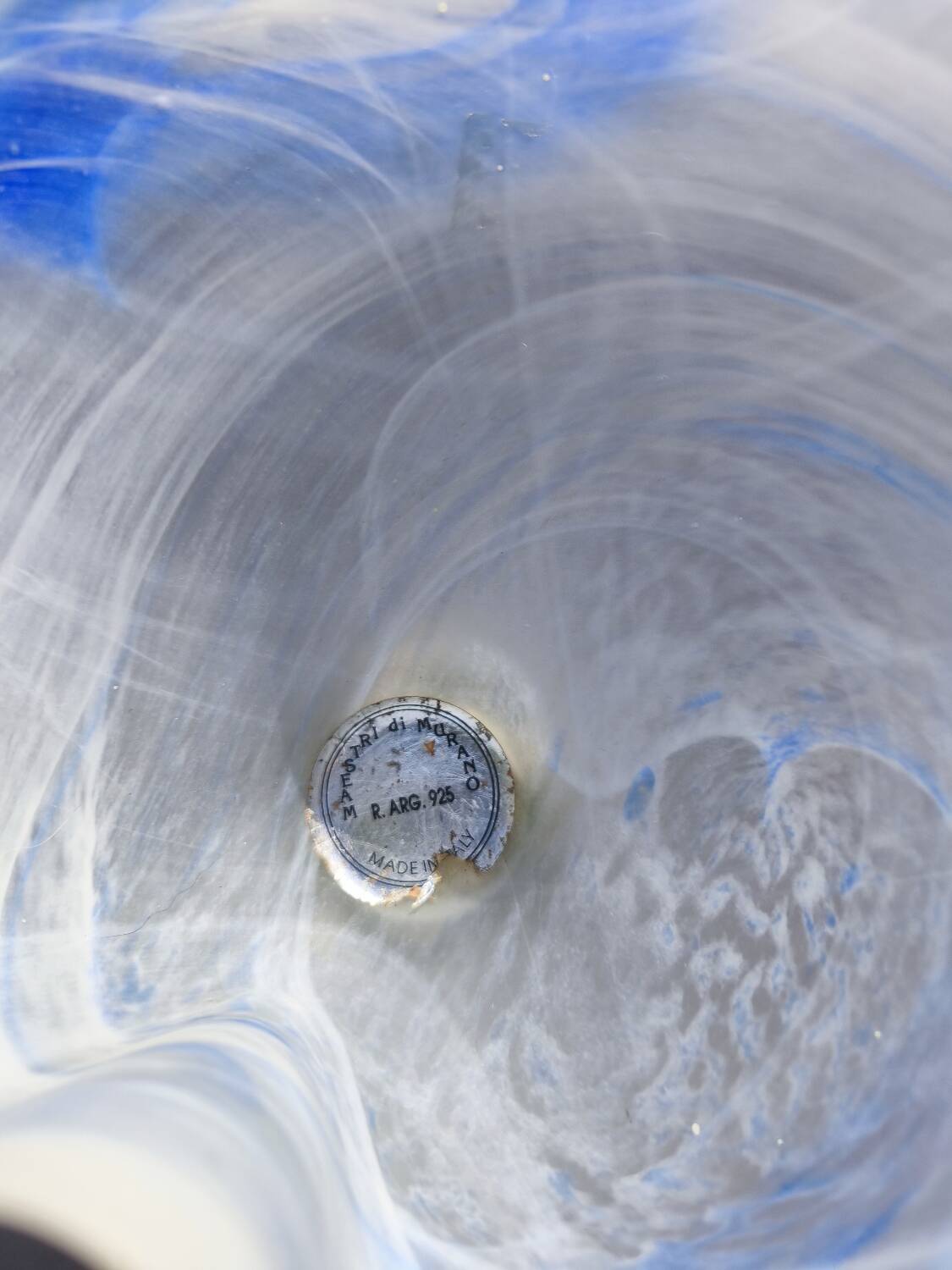 Murano glass centerpiece with 925 silver base