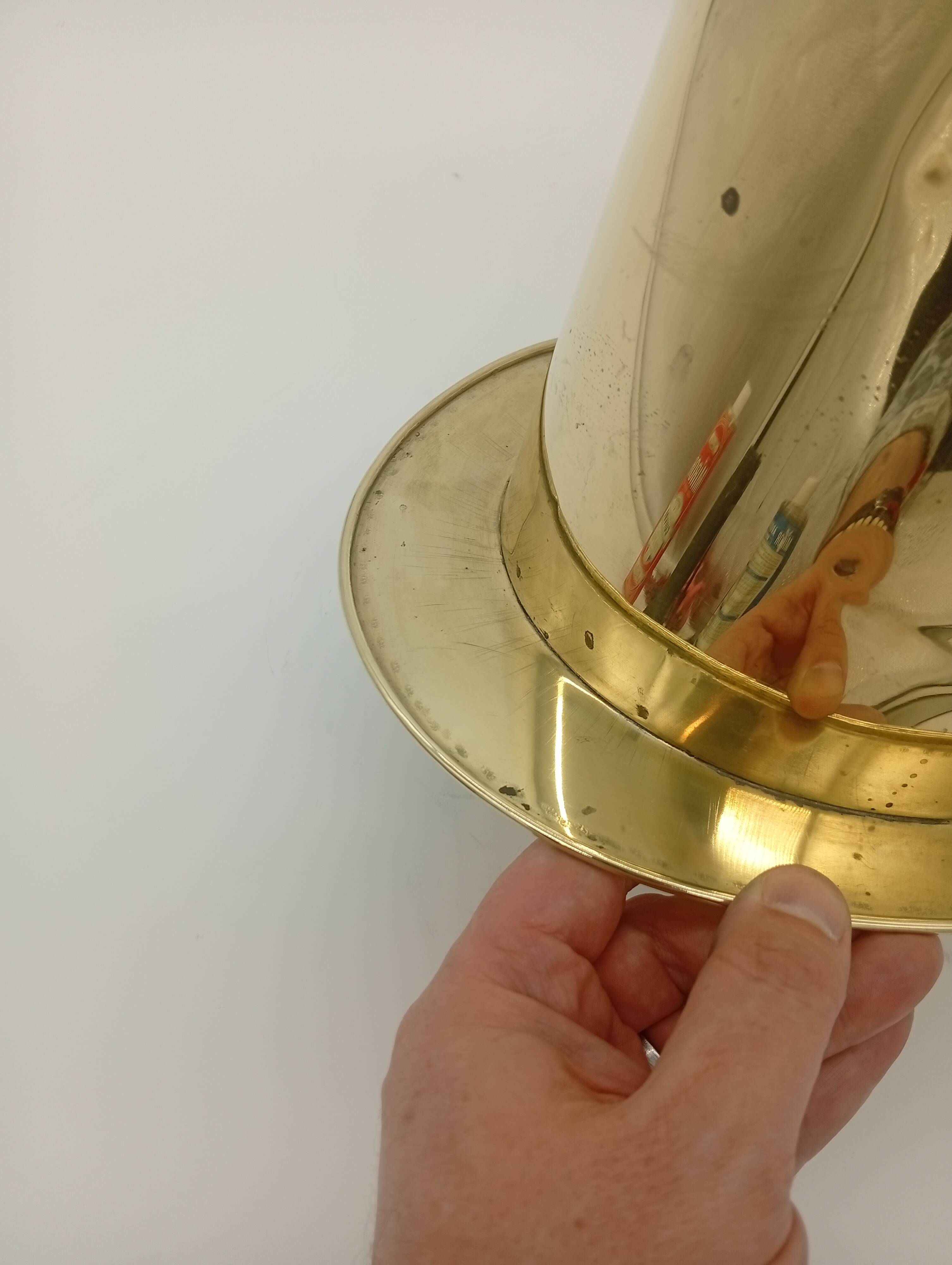 Ice Bucket Champagne Cooler Top Hat Vintage Brass