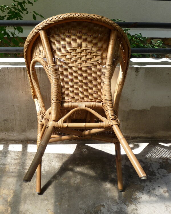 fauteuil en rotin et bambou 1970