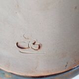 Set of teapot + 5 cups + 6 saucers in ceramic signed CB (Signature to be identified)