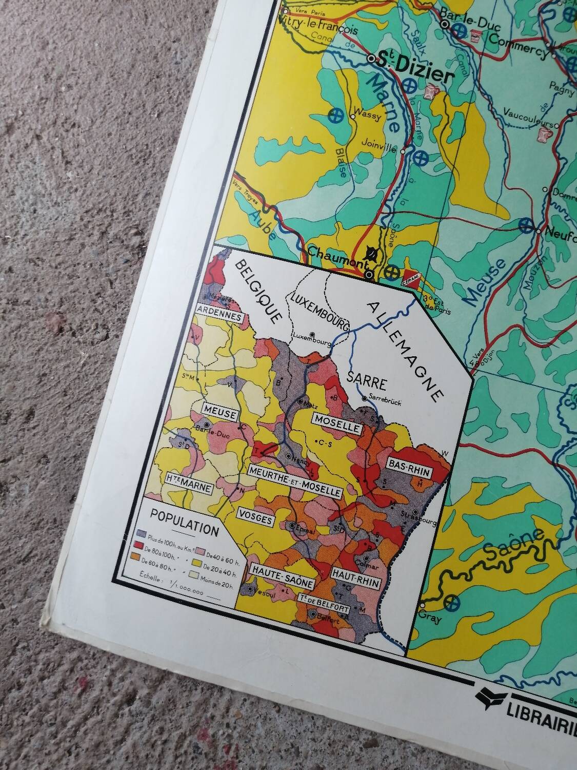Old school map: France, North-East, Hatier Kaeppelin.