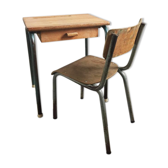 Ensemble bureau et chaise vintage