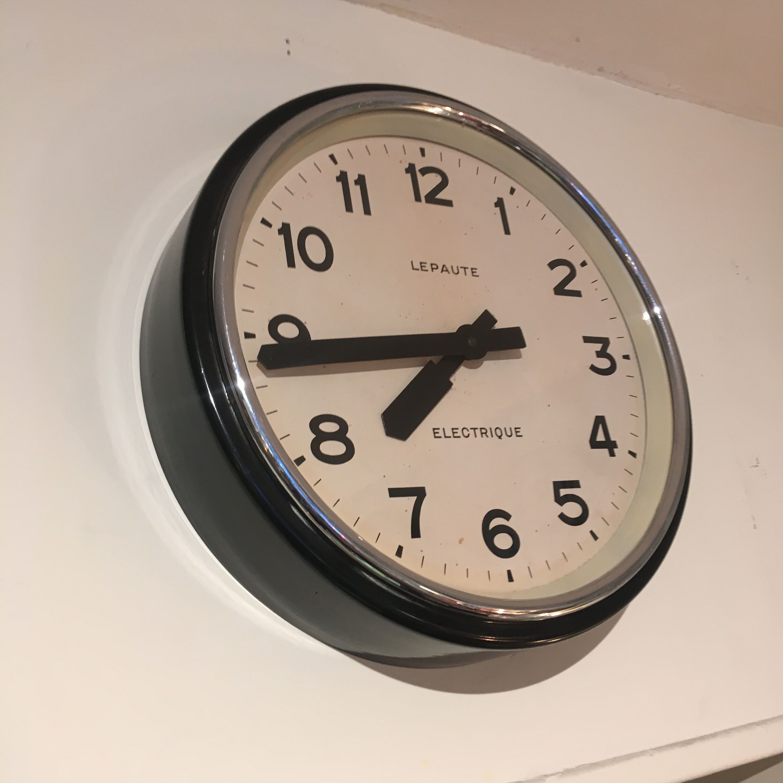 Clock clock lepaute industrial 36 cm runs factory station sncf workshop