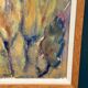 Large Swedish Oil on Panel – "Green Composition" – Signed – Vintage and Recently Framed – 77 × 41 cm (30.3 in × 16.1 in)
