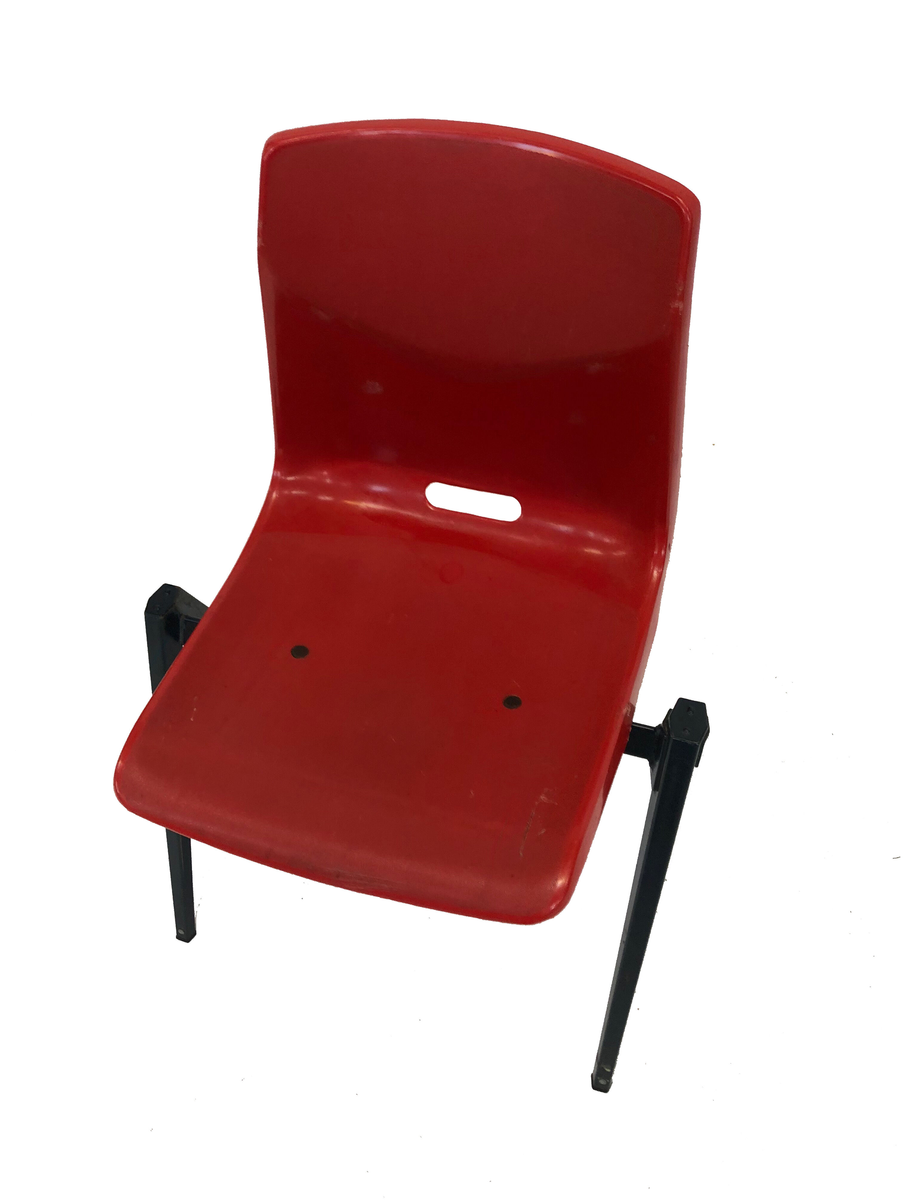 Chaise galvanitas vintage avec pieds compas