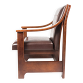 Wooden armchair with leather upholstery by Zbyněk Hřivnáč