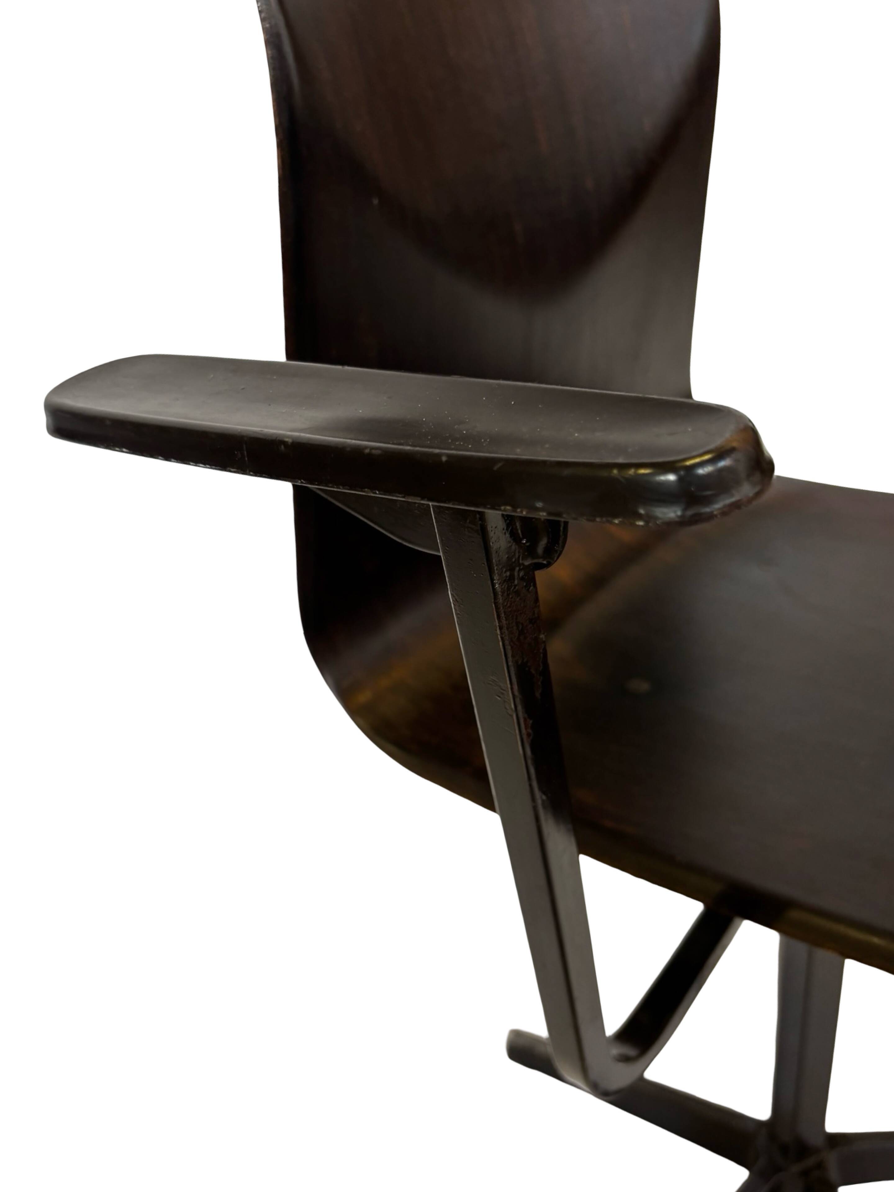 Vintage Galvanitas Pagholz school chair work with armrests dutch design
