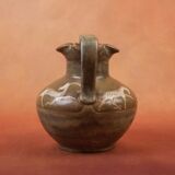 Art Nouveau glazed stoneware vase by Louis Lourioux - wolf mark