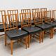 10 antique Josef Frank model 620 chairs in walnut wood from Svenskt Tenn.