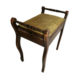 Tabouret de piano ancien avec coffre à partitions