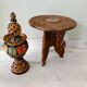 Tabouret marocain en bois sculpté
