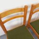 Set of 4 vintage chairs in pine and khaki green bouclette fabric from the 70s