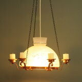 Scandinavian copper ceiling lamp with candles