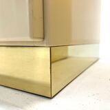 Pair of lacquer and brass bedside tables Éric Maville 1970