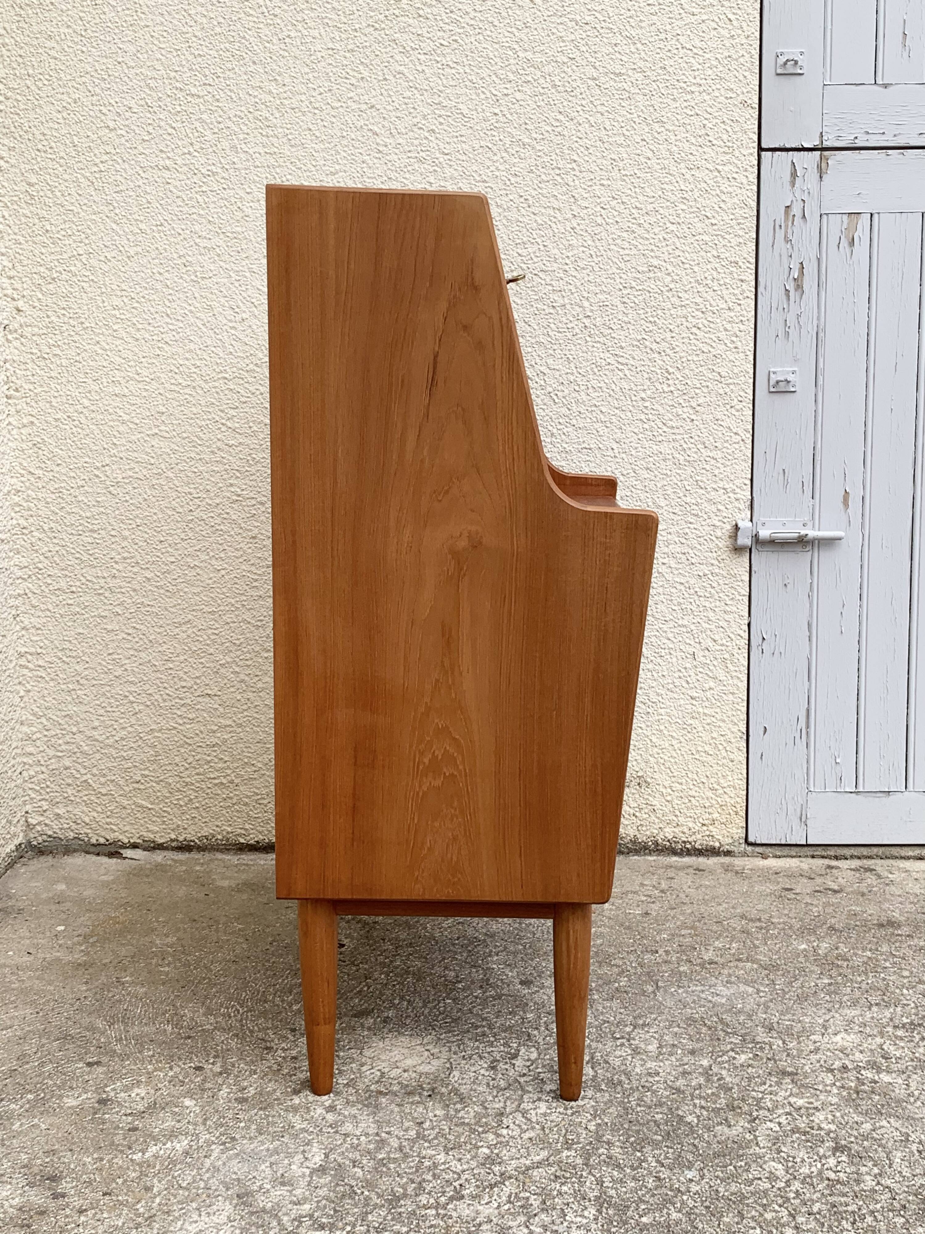 Secretary chest of drawers Teak by Arne Wahl Iversen for Falster Modelfabrik 1960