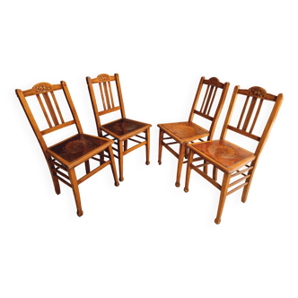 Set of antique chairs 4 pcs Luterma beech