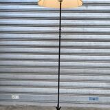 1950s wrought iron tripod floor lamp