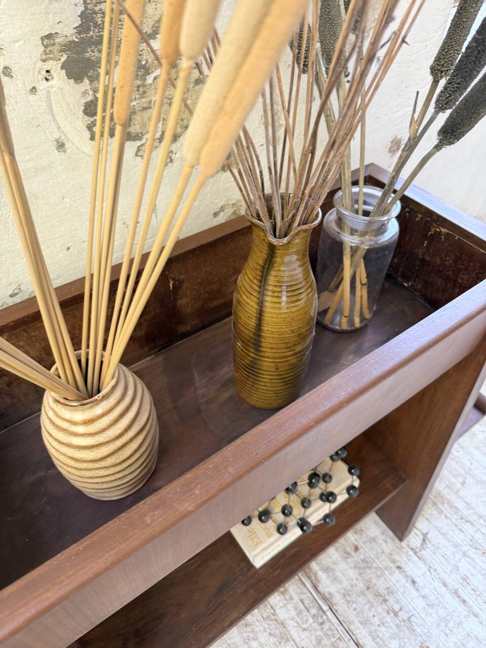 Jardinière années 50 palissandre constructiviste