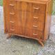 Vintage chest of drawers in walnut compass legs 4 drawers from the 1950s