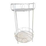 White perforated metal side table