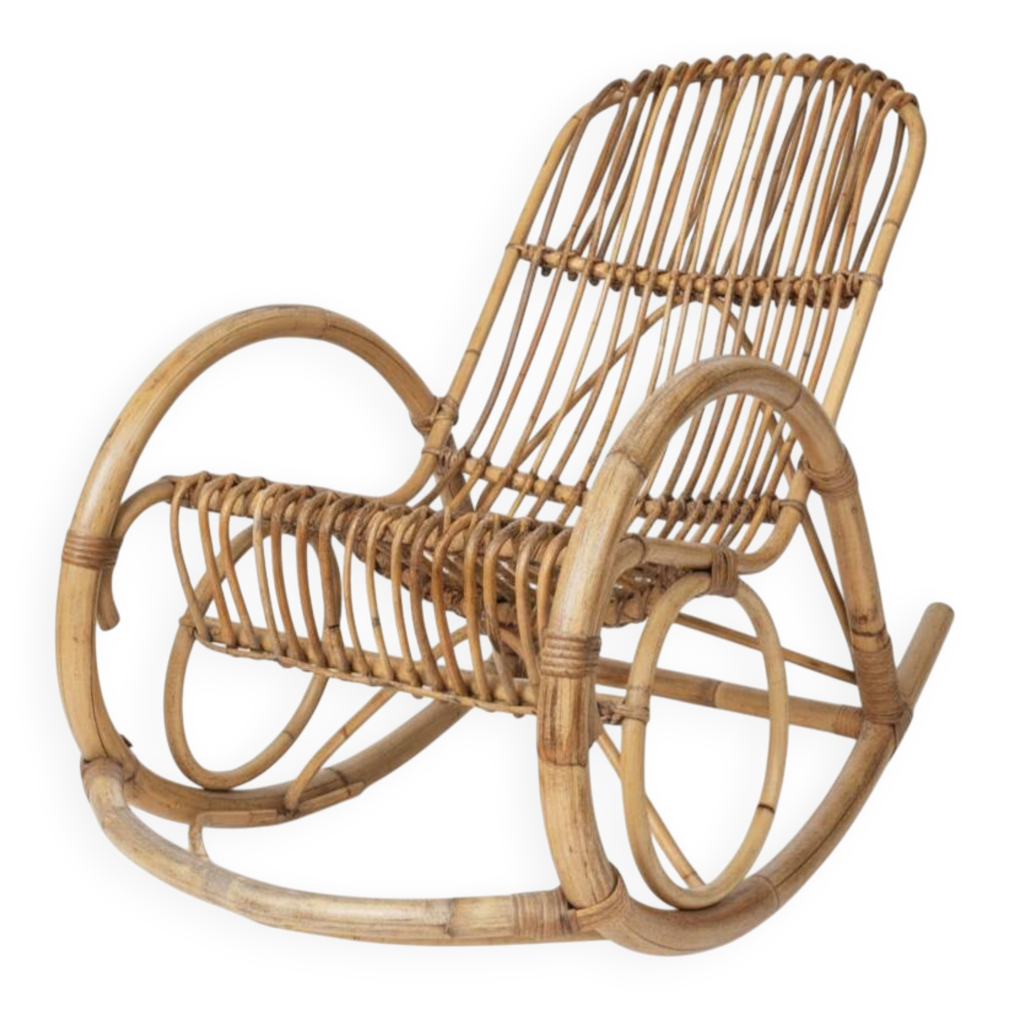 1960s Rattan Rocking Chair
