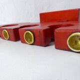 vintage painted wooden candlestick Scandinavian style