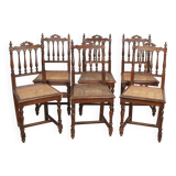Chaises cannées, style Louis XIII