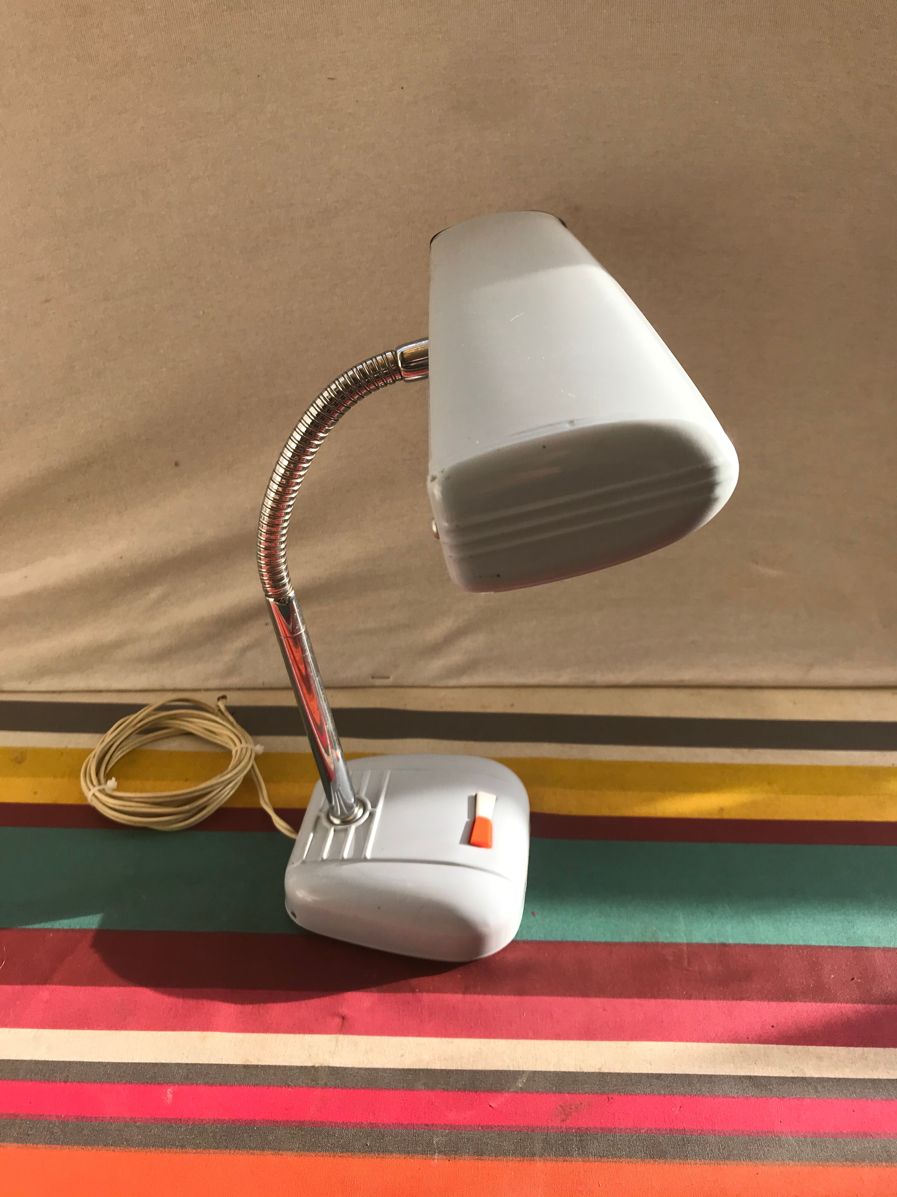 HOBCO Metal Grey Office Lamp - Chrome Flexible Bras 70S Vintage