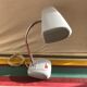 Lampe de bureau Hobco metal gris avec bras flexible chrome années 70 vintage