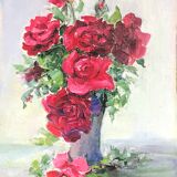 Table bouquet of red roses
