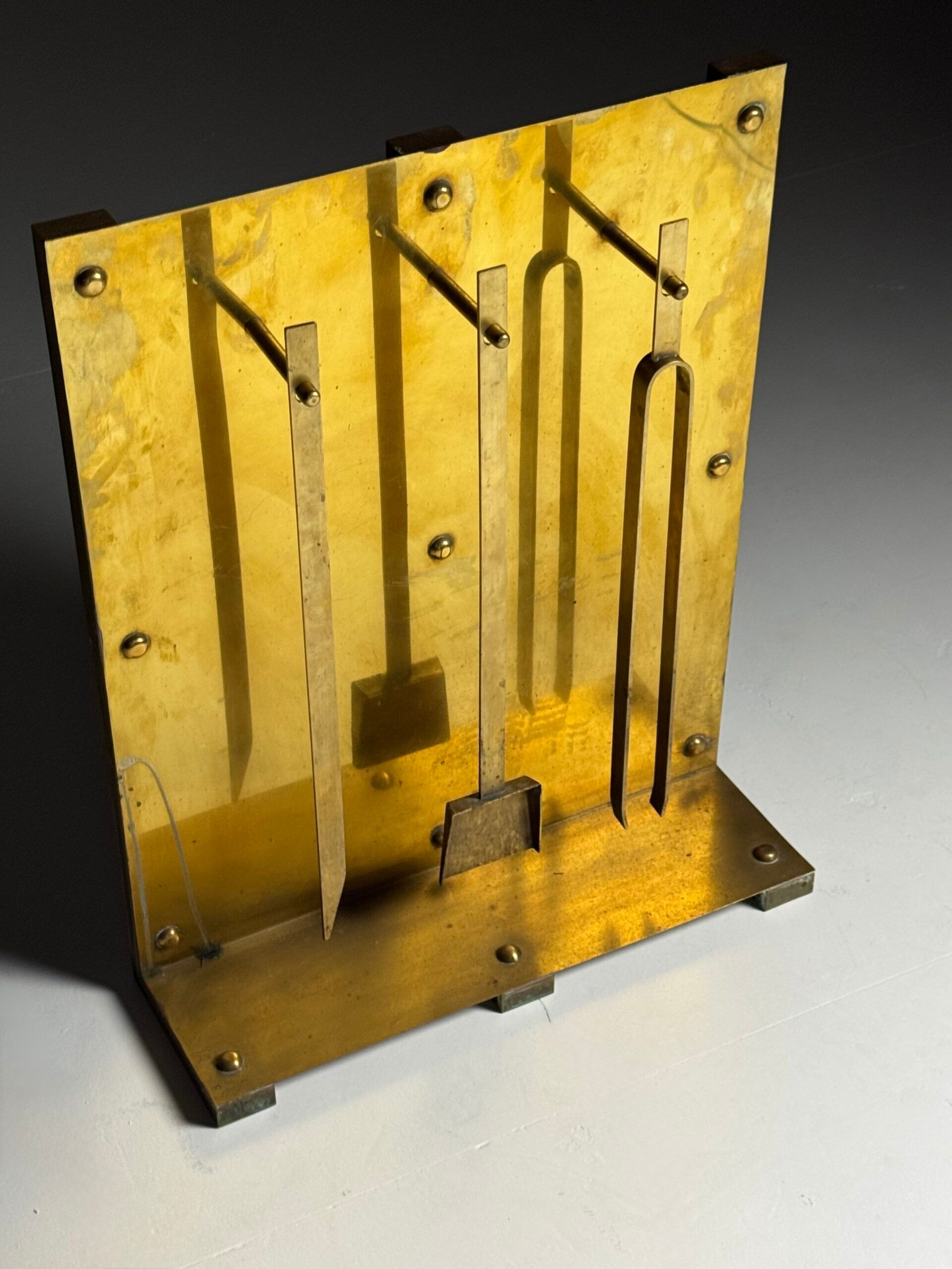 Brass fireplace set 1960s